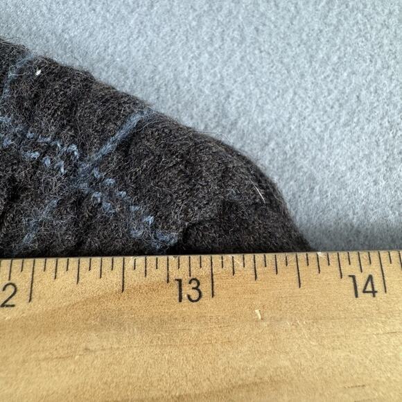 Merino Wool Sweater Women Med Brown Textured V-Neck Knit Top Y2K 90s Era Classic - Picture 13 of 15